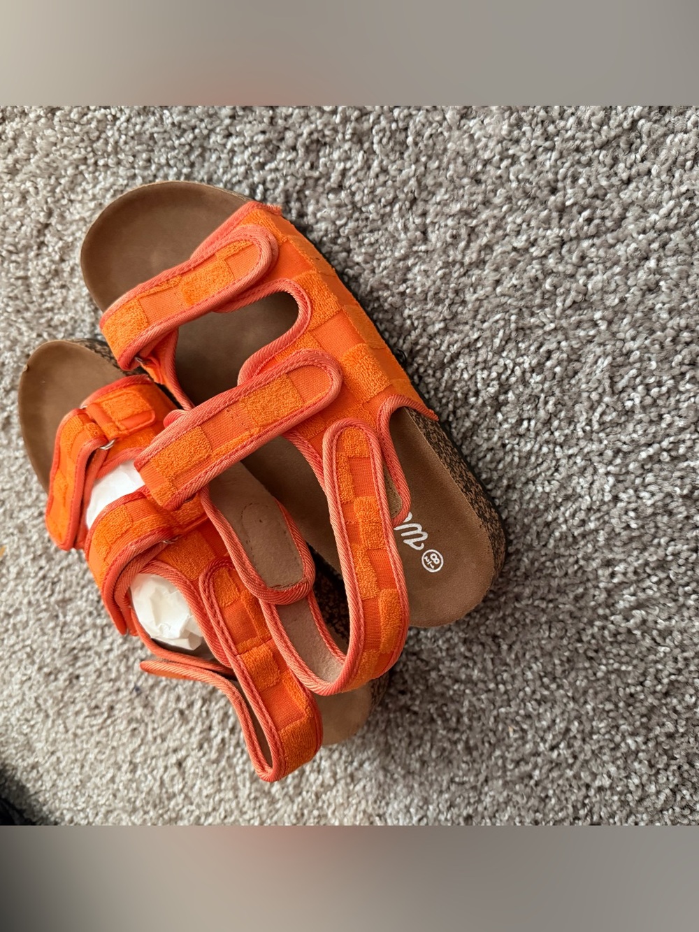 Orange Velcro Sandals